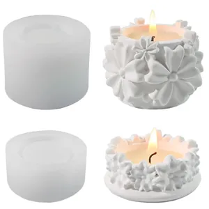 Five Petal Flower Silicone Mold For Candle Holder DIY Three Dimensional Floral Resin Casting Soap Cake Fondant Baking Mold