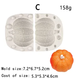 Stampo in silicone zucca in due pezzi per torta mousse e cioccolato di Halloween