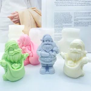 Detailed Santa Claus silicone mold for DIY Christmas candles and soaps