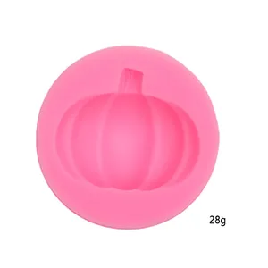 Pink pumpkin-shaped silicone mold for DIY Halloween cake baking, 28g lightweight design.