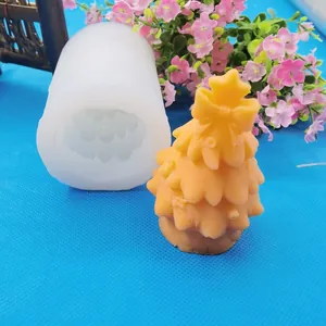 3D Christmas Tree Silicone Mold DIY Handmade Scented Candle Soap Plaster Resin Making Tool Flexible Festive Decor Craft Mold