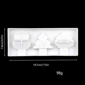 Detailed size and weight specifications for the Christmas themed silicone ice cream mold.