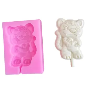 Stampo professionale in silicone a forma di tigre per lecca-lecca e cioccolatini zodiacali
