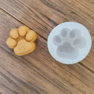Molde de Silicona con Forma de Pata de Gato para Hacer Velas Chocolate Mousse Jabón Artesanal Herramientas de Cocina Blanco