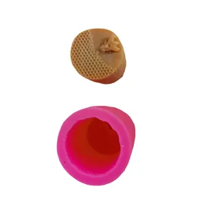Pink honeycomb silicone mold for DIY scented candles fondant and cake decorating