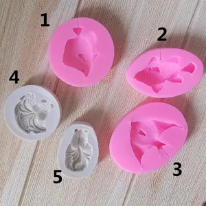 Moule en Silicone en Forme de Poisson Pour Chocolat Fondant Décoration de Gâteau DIY Outil à Sucettes Poisson Rouge Koi Moules