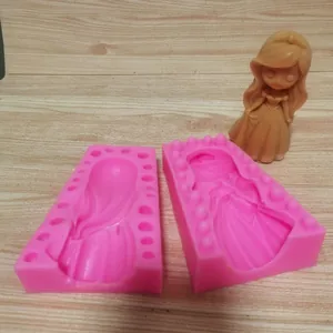 Dettaglio dello stampo in silicone a forma di principessa 3D per decorazione torte