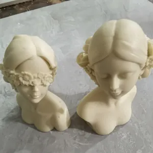 Artistic Girl Face Silicone Mold Rose Flower Blindfolded Portrait DIY Aromatherapy Gypsum Candle Handmade Soap Resin Tool