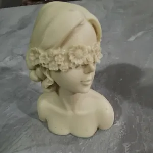 Detailed view of blindfolded girl silicone mold for DIY aromatherapy plaster and candles