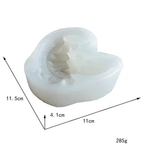 Molde de silicona blanca para velas con forma de huevo de dinosaurio, 11,5x11cm