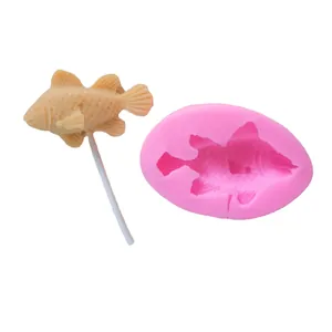 Moule en silicone en forme de poisson pour sucettes en chocolat et décorations de gâteau