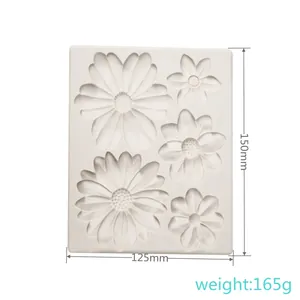 Detailed dimensions of large flower petal silicone mold for fondant and chocolate