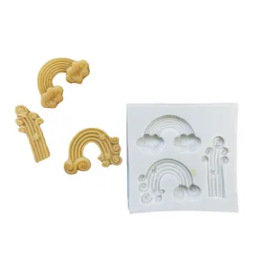 Stampo in silicone fai-da-te arcobaleno e nuvola per decorazione torte e artigianato resina