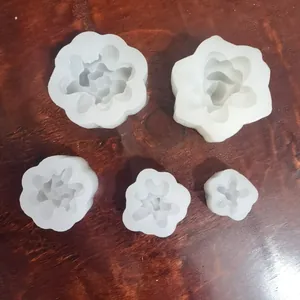 Fünf Größen 3D Rosen Sukkulenten Silikonformen für DIY Tortendeko und Seifenherstellung