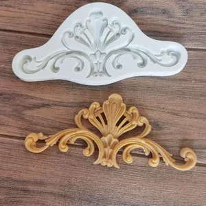Intricate European floral relief silicone mold for vintage cake fondant decoration