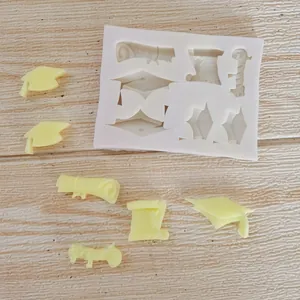 Professionele siliconen mal voor afstudeerdecoraties van fondant en chocolade DIY.
