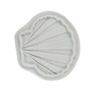 Detailed white seashell silicone mold for ocean themed fondant and cake decorations