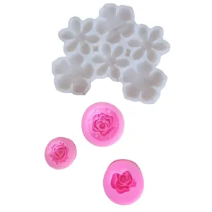 Flower-shaped silicone molds set for fondant cake decorating and chocolates