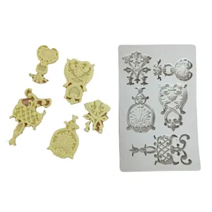 European vintage baroque relief silicone mold for fondant chocolate DIY cake decoration