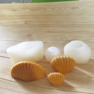 Moule en Silicone de Conque de Coquille de Série Océan pour la Décoration de Gâteau de Savon de Bougie d'Aromathérapie DIY Moule Artisanal