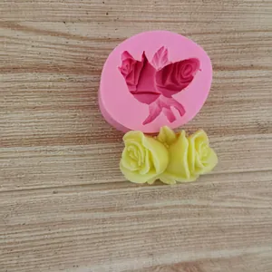 Professionele 2-holte roos siliconen mal voor fondant en taartdecoratie in detail