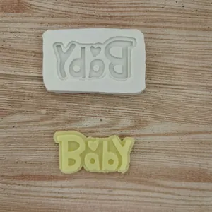 Baby Letter Heart Silicone Mold For Fondant Chocolate Cake Topper Decorating Biscuit Sugarcraft DIY Baking Tool