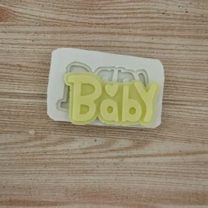 Detailed view of Baby letter silicone mold for cake decorating and fondant toppers