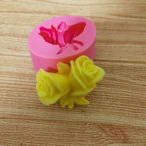 Dubbele Roos Siliconen Fondant Vorm Roos Bloem Vorm Taart Decoratie Vorm Roze DIY Handgemaakte Bakgereedschap Bakvormen