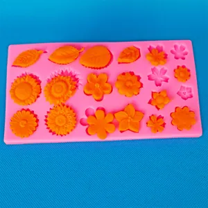 Sunflower Daisy Leaf Silicone Fondant Mold For Cake Decoration Sugar Craft Chocolate Candy Cupcake Baking Decorating Tool