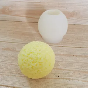 Molde de Silicona en Forma de Bola de Flores de Rosa 3D Para Velas de Aromaterapia Hechas a Mano Yeso Resina Herramienta de Artesanía