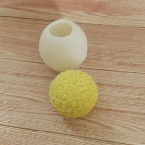 Molde de silicona DIY 3D bola de rosas hecho a mano para velas y yeso de aromaterapia