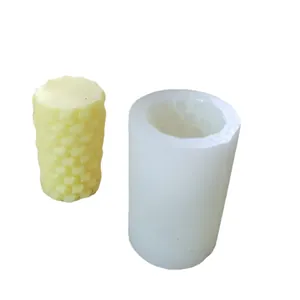 Honeycomb cylindrical silicone mold for DIY aromatherapy candles and plaster craft