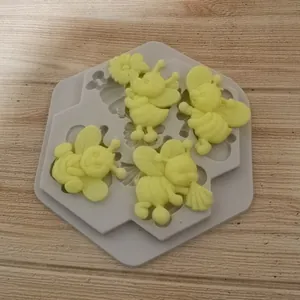 Fliegende Biene Silikonform Für Schokolade Fondant Kuchendekoration Sechseck Wabe Biene Blume 3D Süßigkeiten Seife Backform