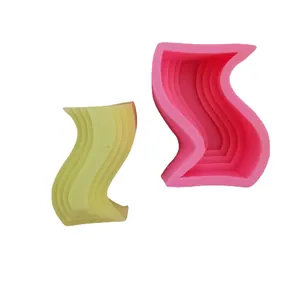 Moule en silicone ondulé irrégulier en S pour bougies parfumées et art du plâtre