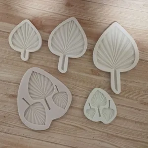 5er-Set weiße Silikonformen Palmblätter für Schokolade Fondant und DIY Ton Handwerk