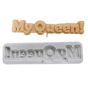 Professional My Queen alphabet cake topper silicone mold for DIY baking and cake decoration