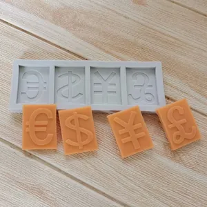 Molde de silicona con símbolos de moneda para la decoración creativa de pasteles