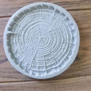 Molde de silicona detallado con patrón de anillos de árbol para decorar pasteles