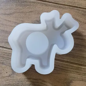 Moule en silicone en forme de renne pour bougies parfumées de Noël et savons DIY