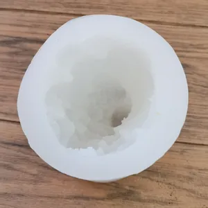 Detailed top-down view of the textured interior cavity in a Santa Claus silicone mold