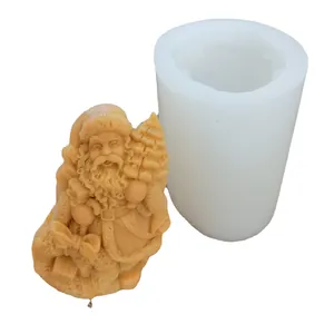 Large 3D Santa Claus Silicone Mold For DIY Aromatherapy Candle Gypsum Resin Craft Chocolate Mousse Cake Baking Tools Christmas Home Decor