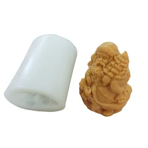 Large detailed Santa Claus 3D silicone mold for aromatherapy candles and plaster