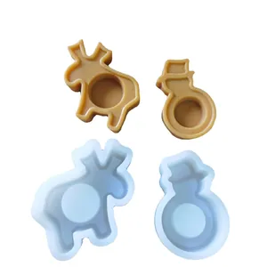 Moule en Silicone Bonhomme de Neige Renne de Noël DIY Bougie Mousse au Chocolat Aromathérapie Gypse Savon Décoration Noël