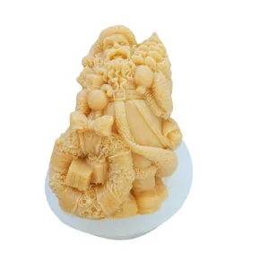 Large 3D Santa Claus silicone mold for scented candles, DIY gypsum crafts and cake decorating.