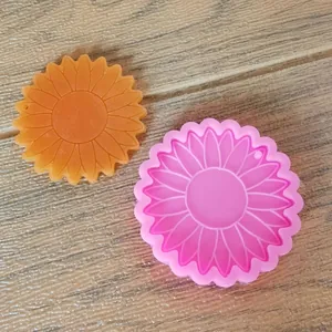 Molde de Silicona con Espejo en Forma de Girasol para Resina Epoxi Llavero DIY Colgante de Coche Herramienta de Artesanía Molde Rosa
