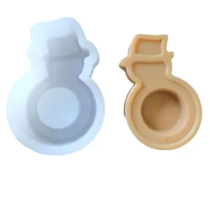 Moule en silicone bonhomme de neige de Noël pour bougies et plâtre parfumé DIY