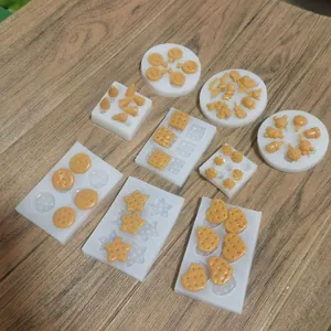 Selección de moldes de silicona para galletas y postres, decoración de pasteles