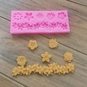 Stampo per Torte in Silicone con Bordo in Pizzo Floreale Per Fondant Cioccolato Resina Fai Da Te Motivo a Fiori Strumento