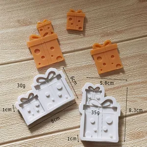 Detailansicht der 2-Fach Silikonform Geschenkschachtel mit Maßen und Gewicht
