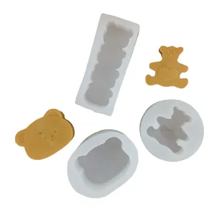 Cute Bear Silicone Mold For DIY Candle Making Chocolate Mousse Cake Ornament Soap Handmade Craft Baking Tools For Home